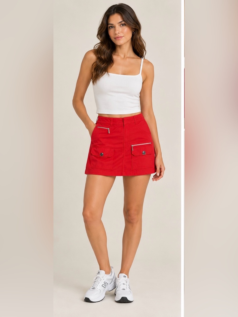 jamie sadock Red Cargo Mini Skort